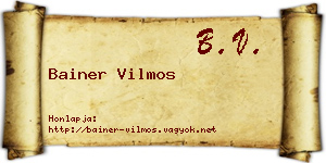 Bainer Vilmos névjegykártya
